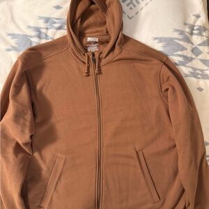 Duluth Trading Co Copper-Brown Full-Zip Hooded Sweater